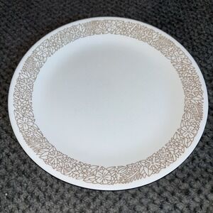 1 Corelle Woodland Brown Floral Edge 10 1/4‎ In Dinner Plate Corning USA